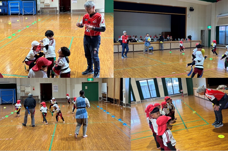 ラグビー体験をしました